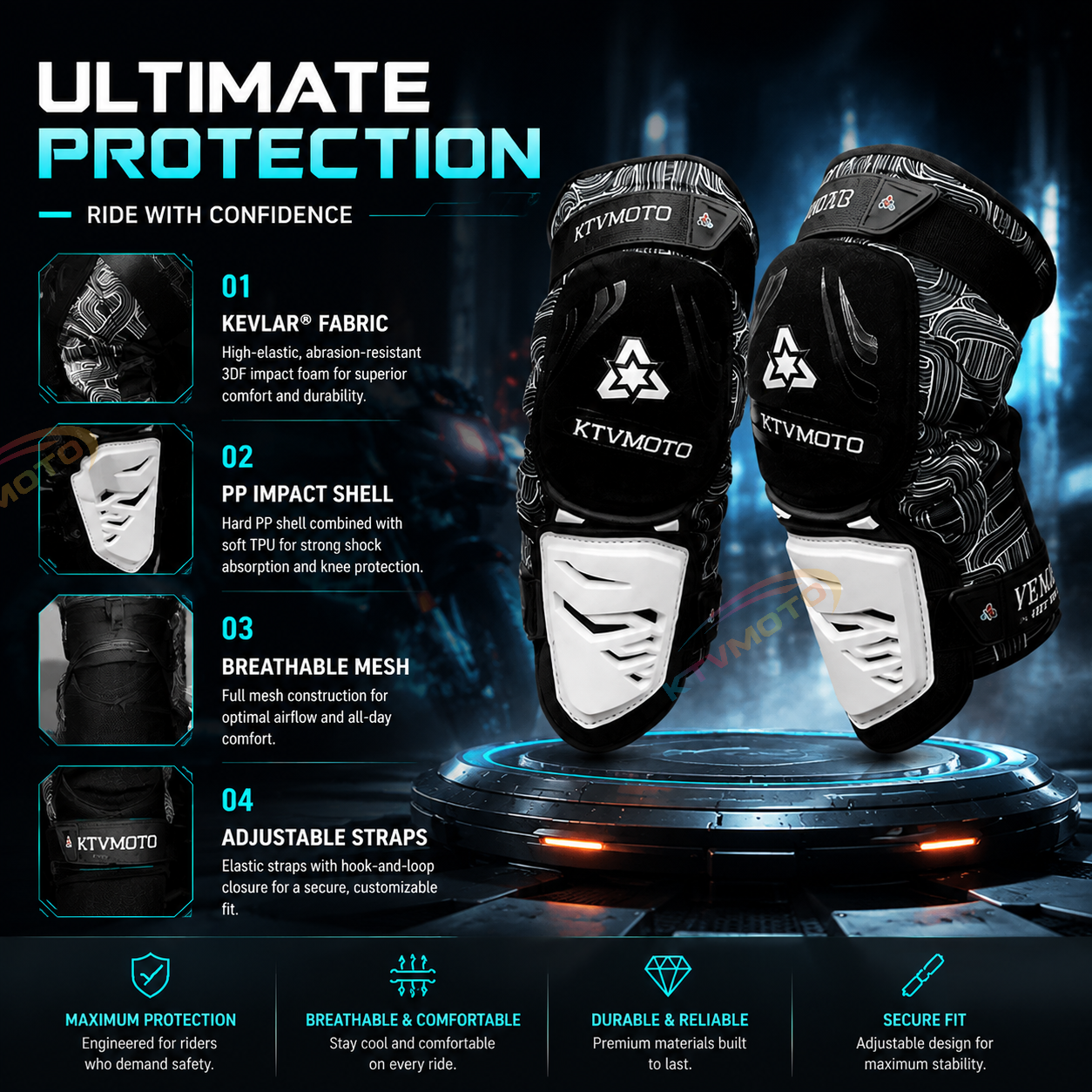 Motorcycle Off-Road Knee Guards-Y39