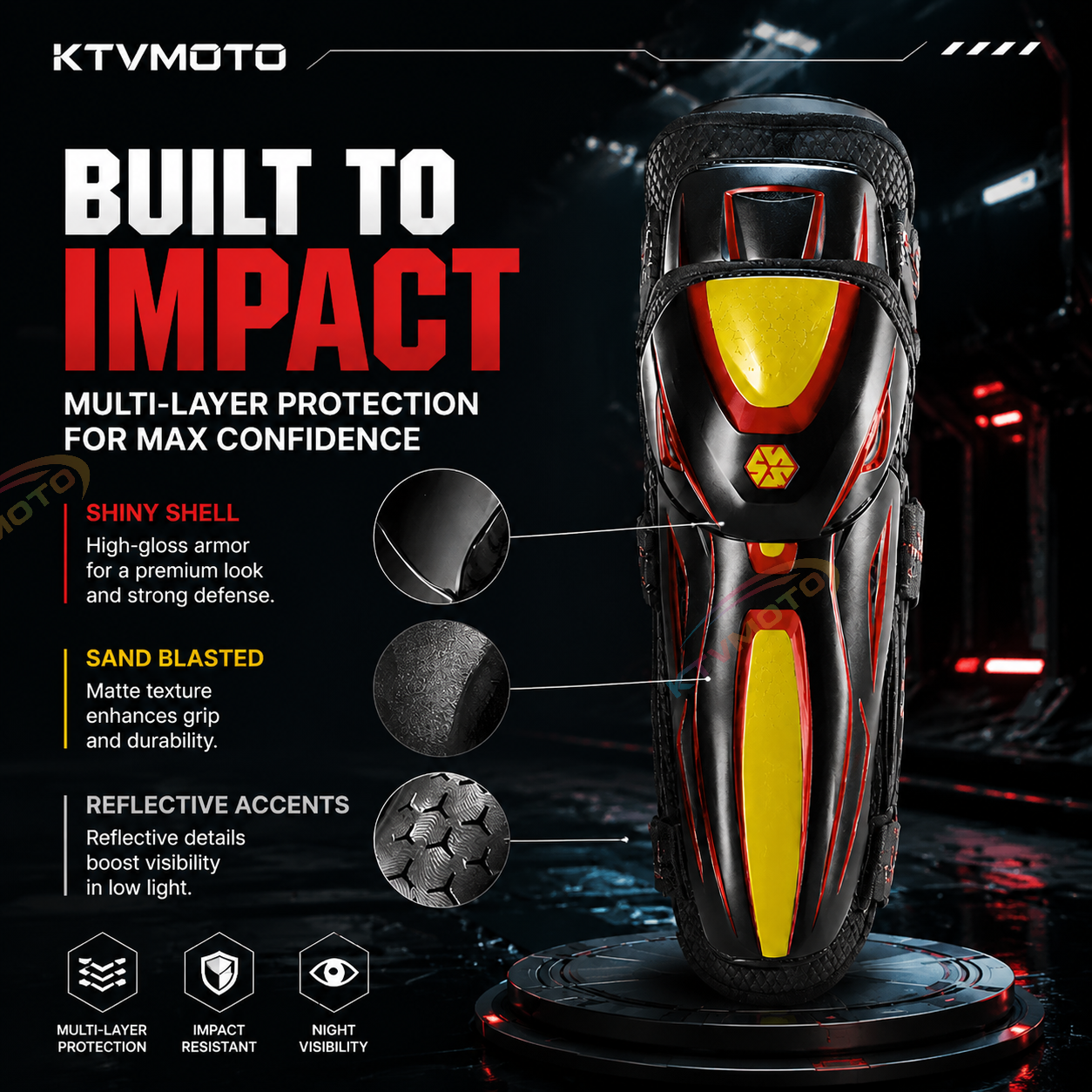 Carbon fiber motorcycle knee guards-Y44