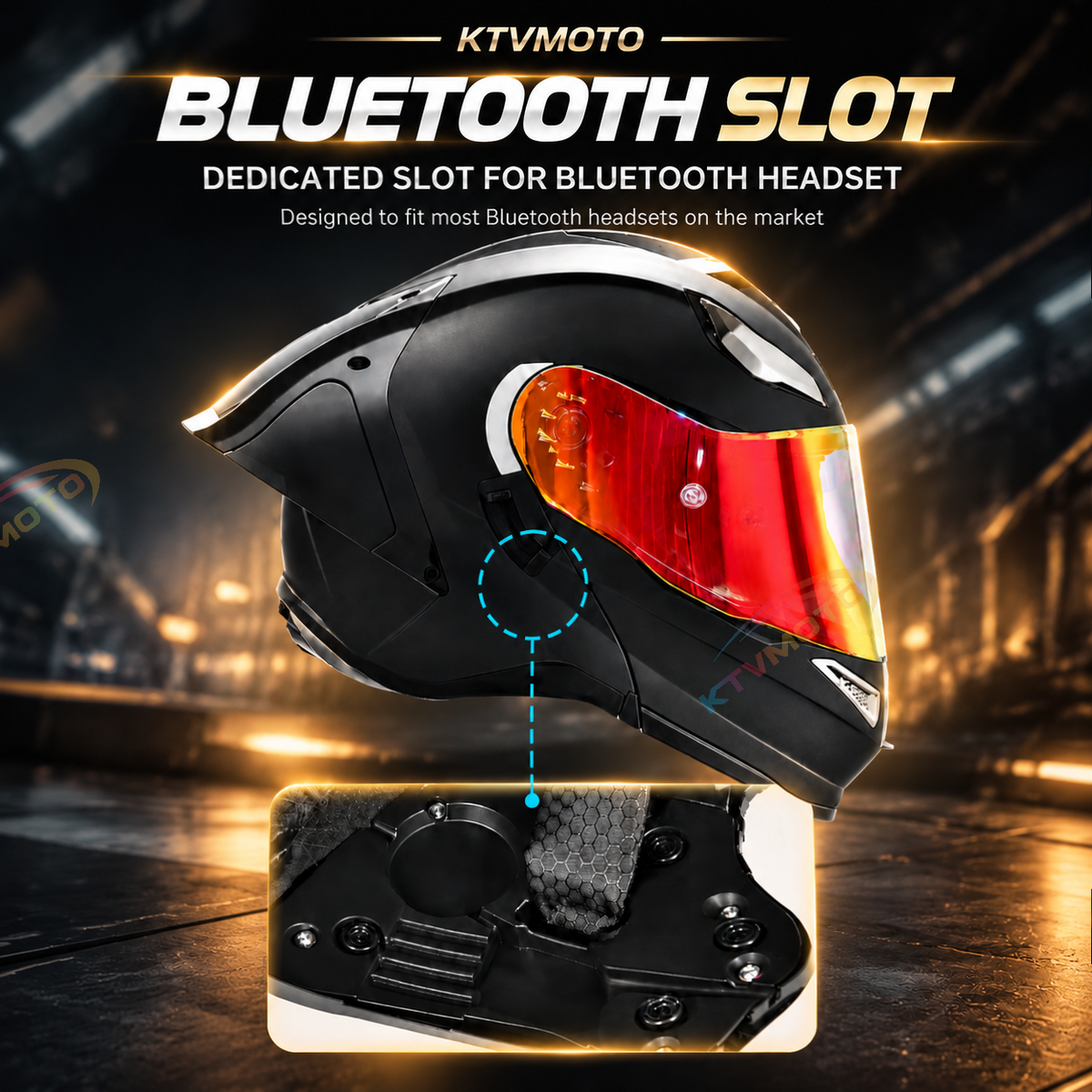 Modular Motorcycle Helmet for Cruising and Track Riding-I309
