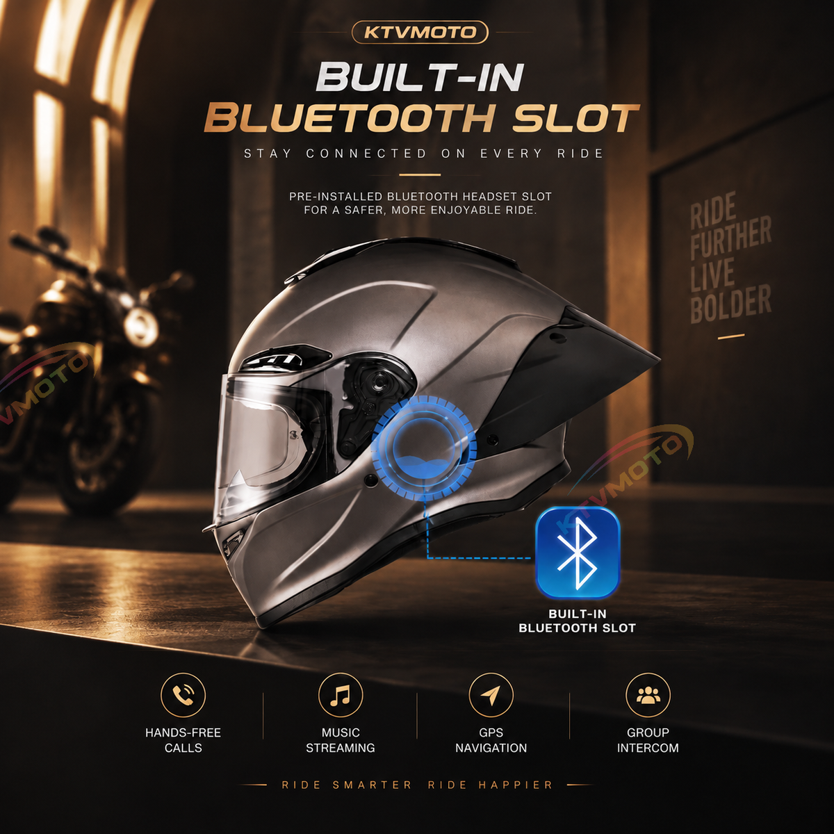 Full-face motorcycle helmet for all-season touring-I307
