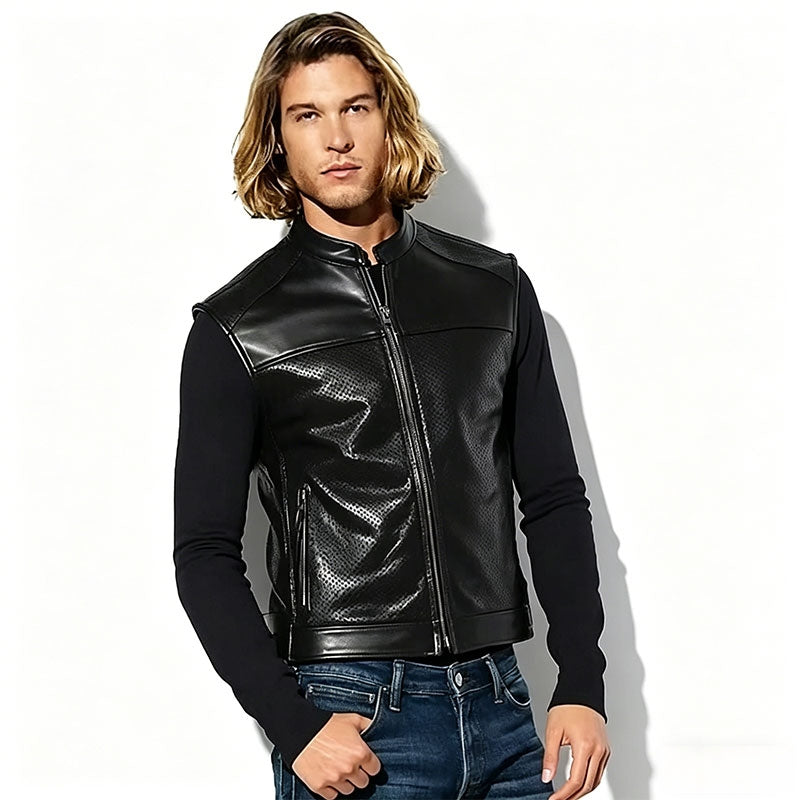 Harley Breathable Summer Mesh Leather Vest-A38