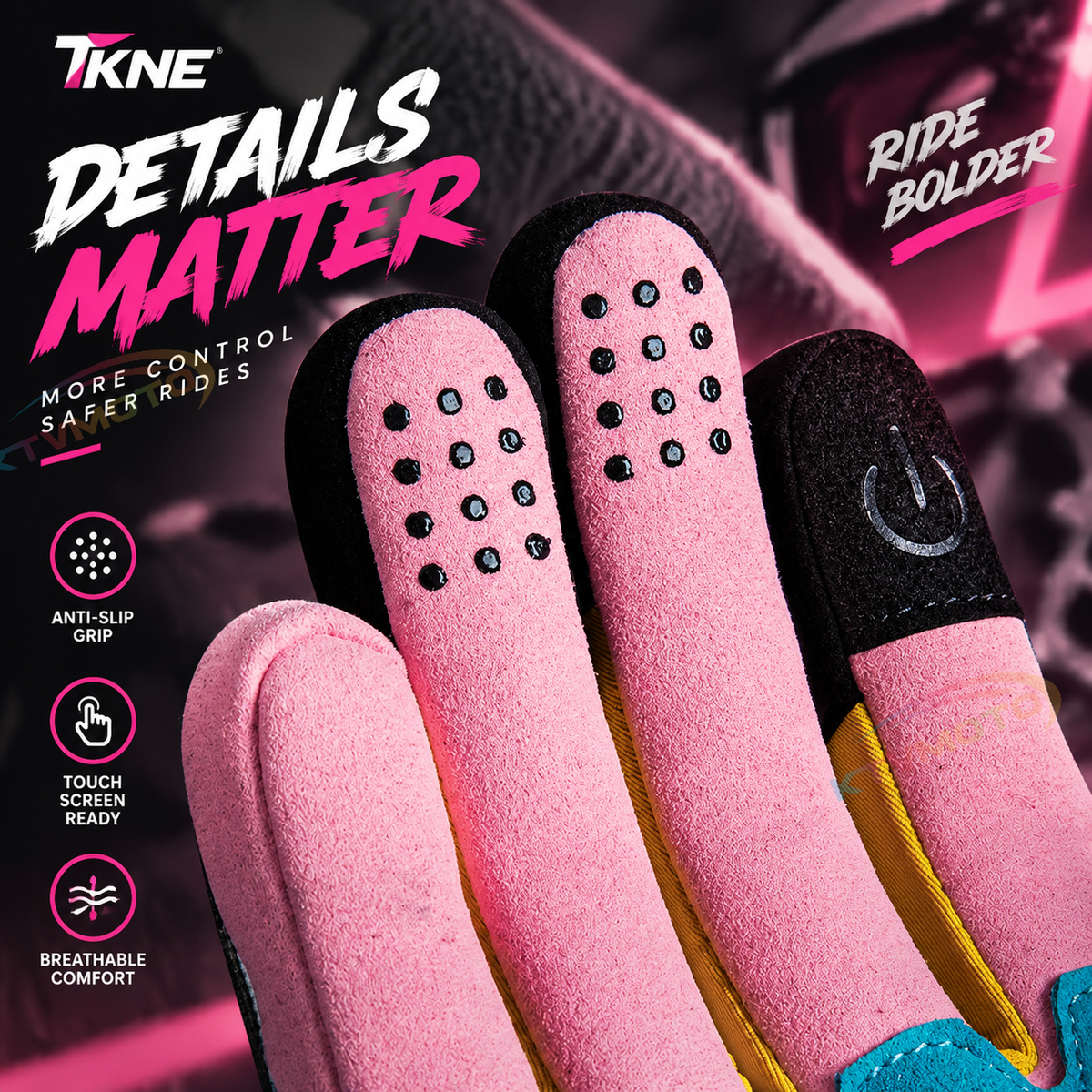 KTVMOTO Retro Touchscreen Motorcycle Riding Gloves-G54