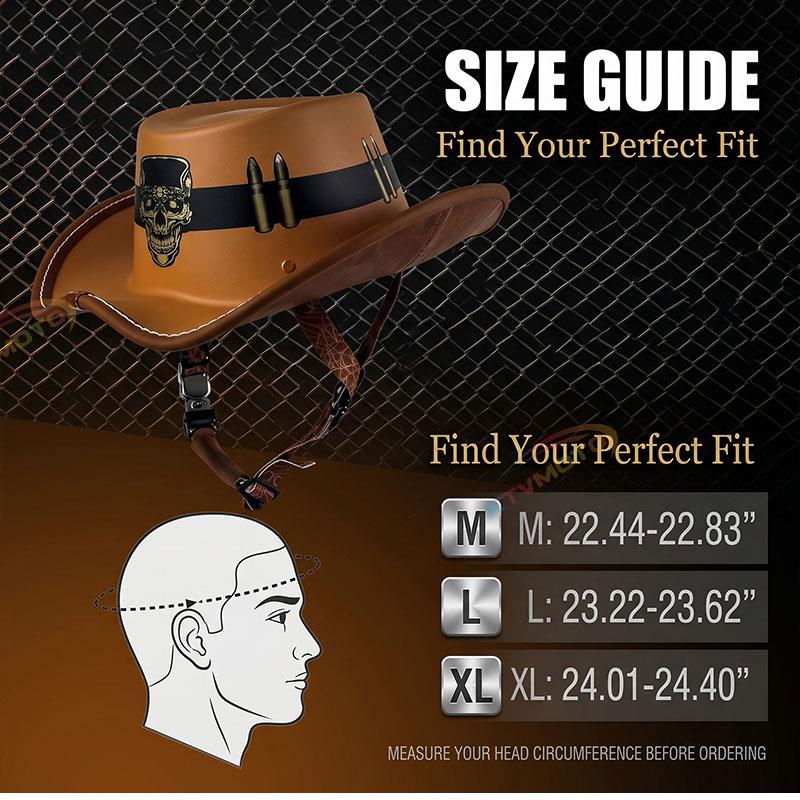 Cowboy-style leather motorcycle half helmet- I08
