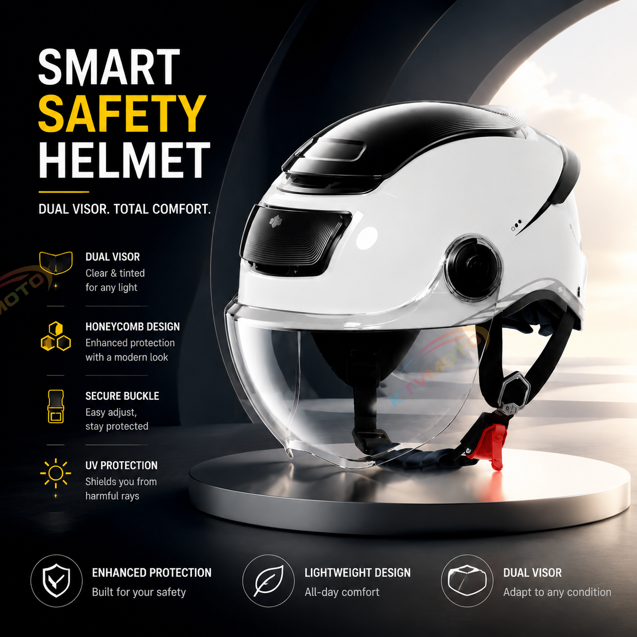 Breathable, sun-protective motorcycle half-helmet-I148