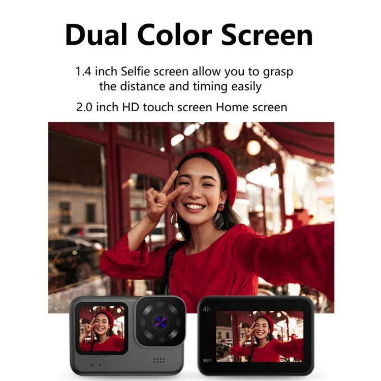 4K 60FPS Waterproof Action Camera with Remote Control Screen-L20