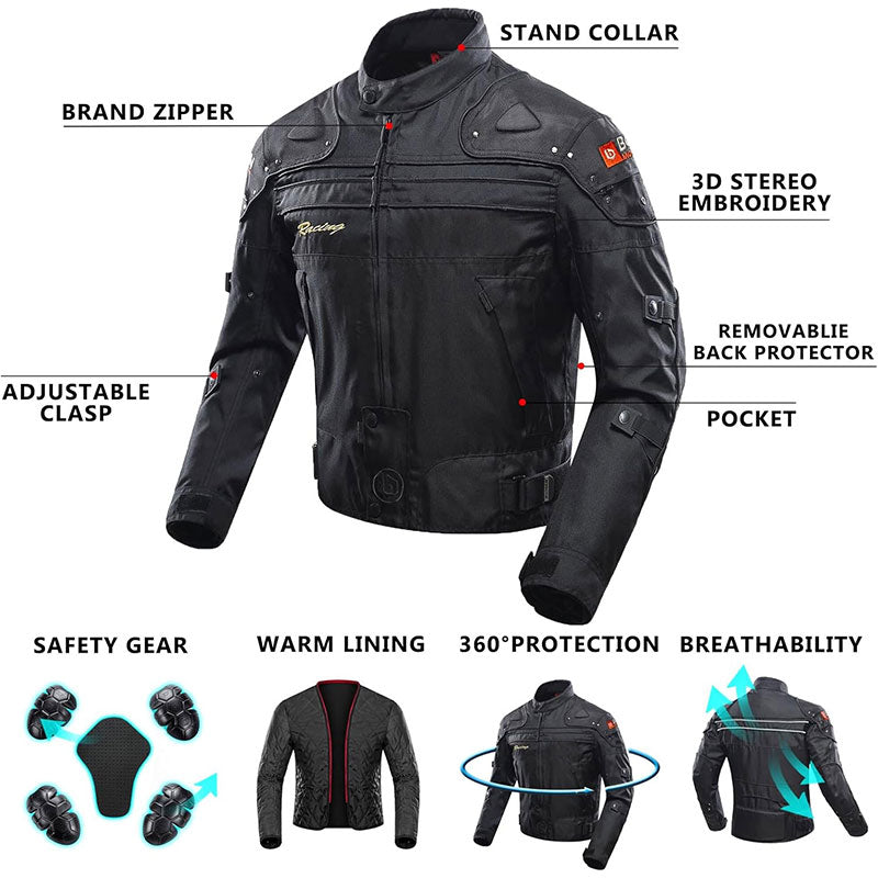 Motorcycle windproof protective riding suit CE certified all seasons-J34