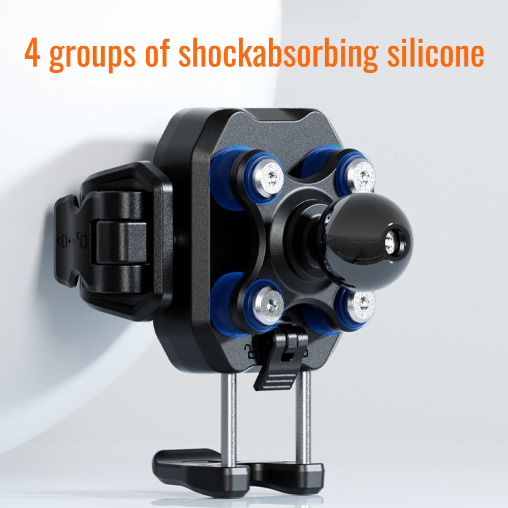Shock Absorption 15W Wireless Fast Charger Waterproof Motorcycle Phone Holder - M43
