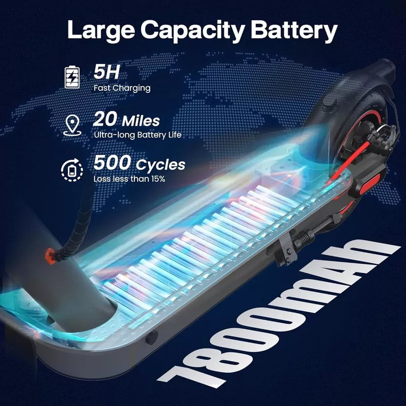 19 MPH 8.5" Solid Tires 350W Motor E Scooter for Adults and Teens Smart App