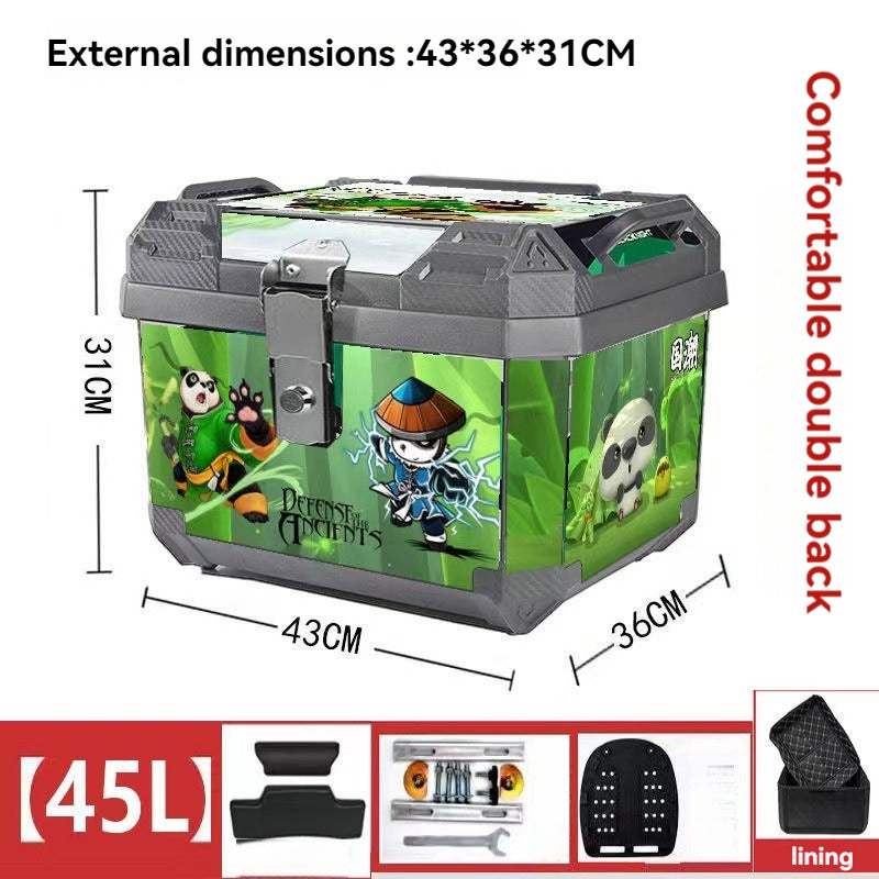 45L/60L Universal Motorcycle Trunk Travel Tail Box Non-Aluminum Alloy-L03