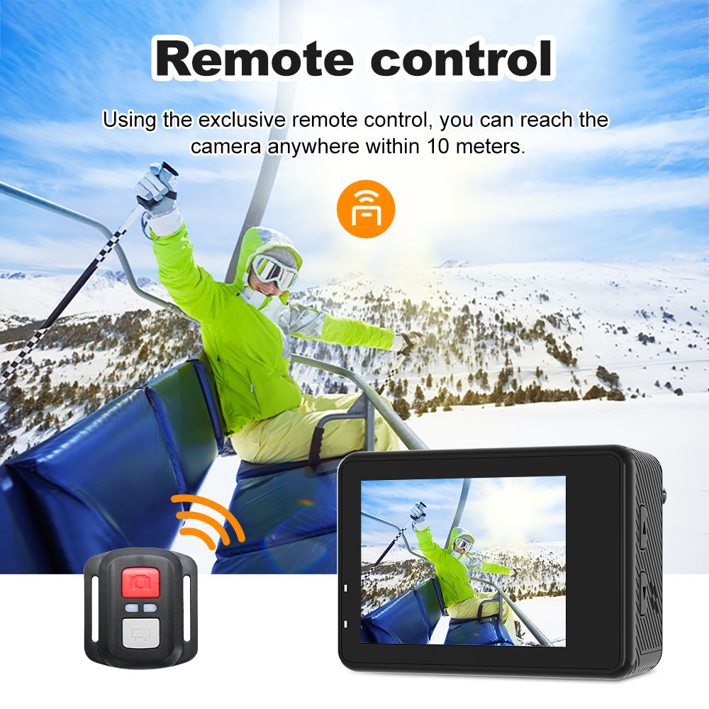 2.0 Inch Touch Screen Wi-Fi 170° Wide Angle 30M Waterproof Video Recording Action Camera-A01
