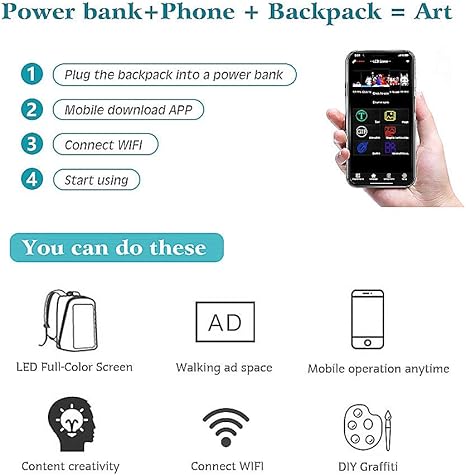 Helmet bag with programmable pixel screen-W15