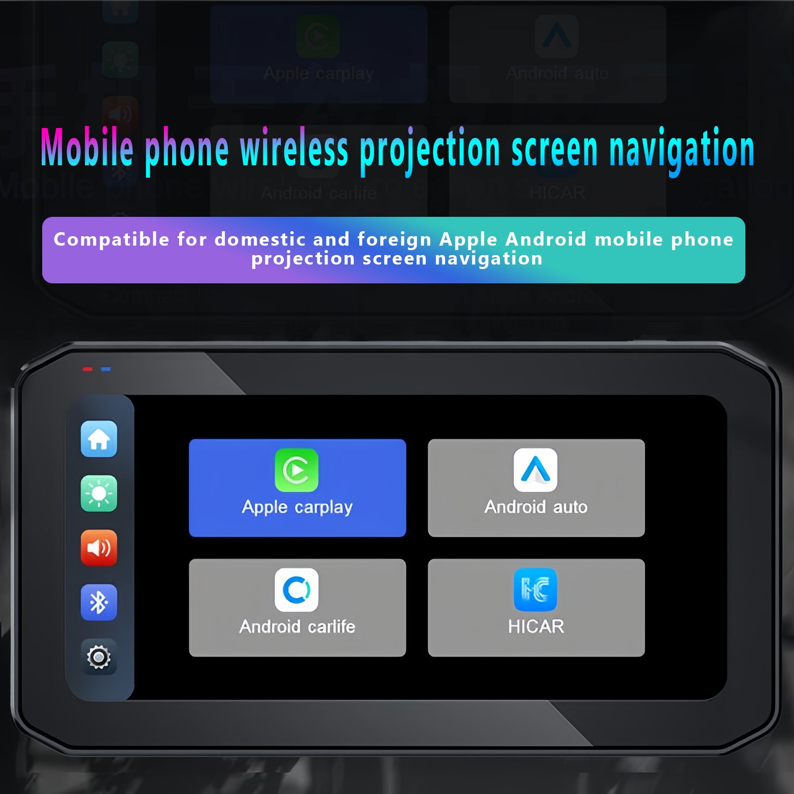6.25 inch Motorcycle Carplay IP65 Waterproof Dual Bluetooth WiFi Wireless Android-Auto-P05