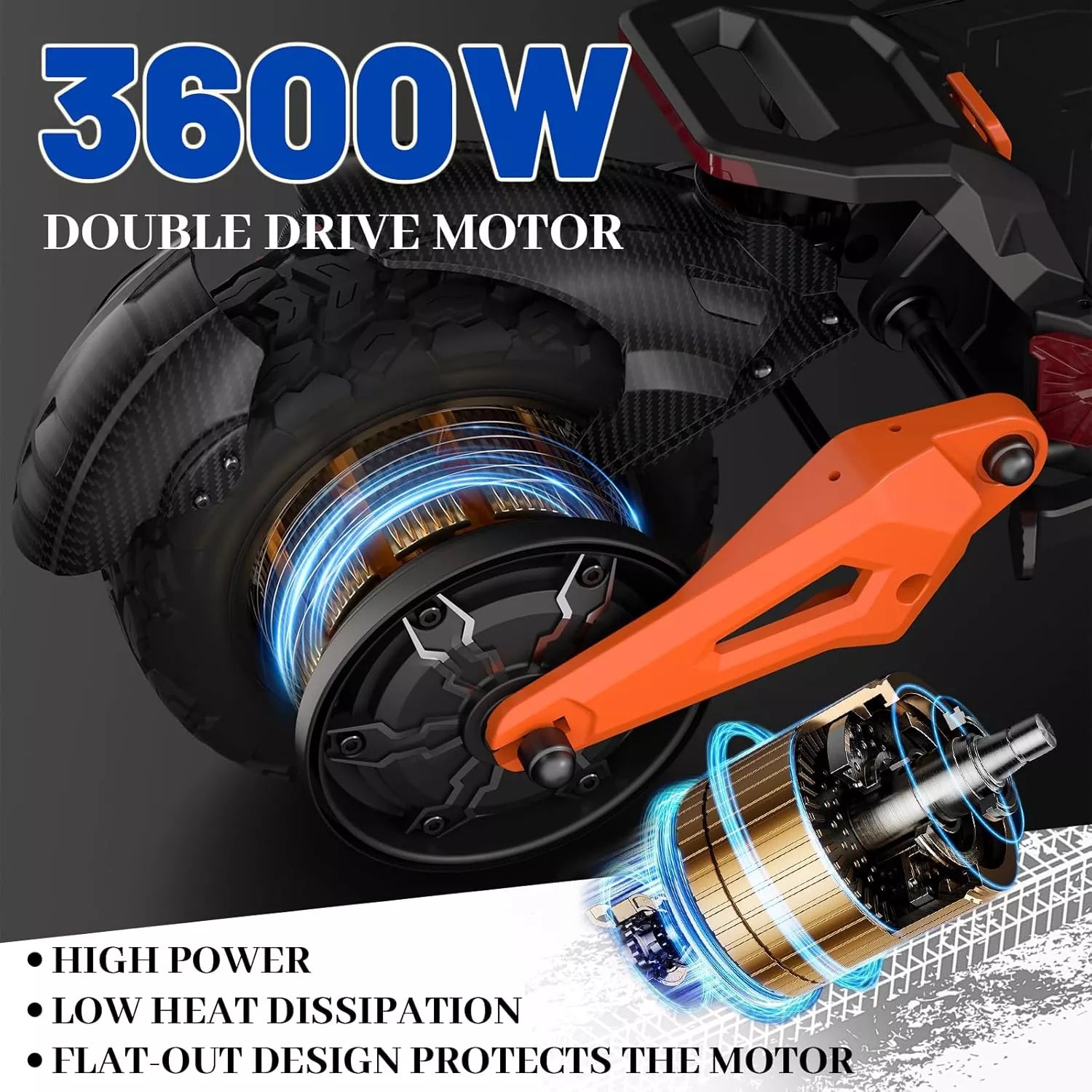 3600W Folding Electric Scooter, 50 Mile Range, 50 MPH - H9