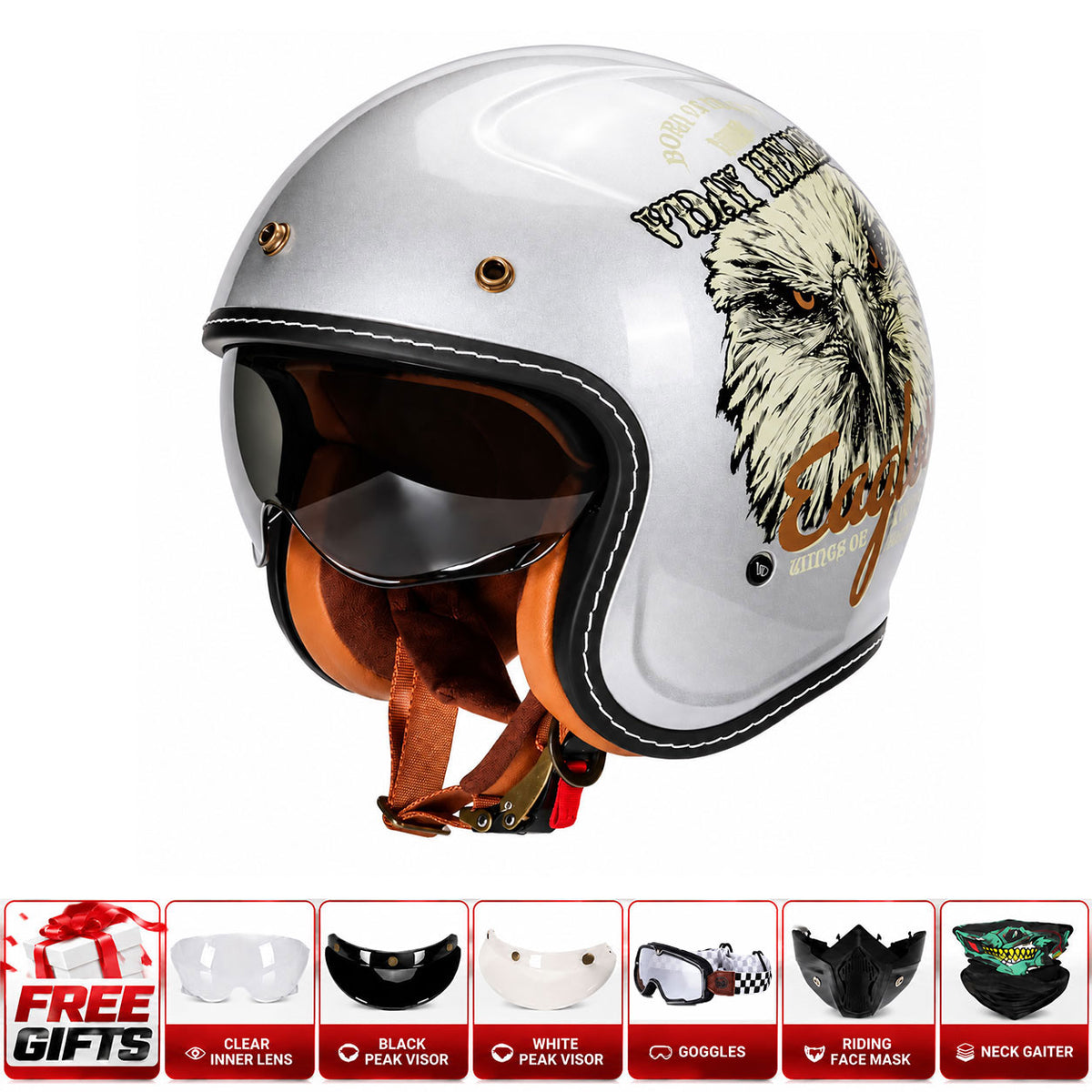 Retro-style graffiti cruiser motorcycle helmet-I303
