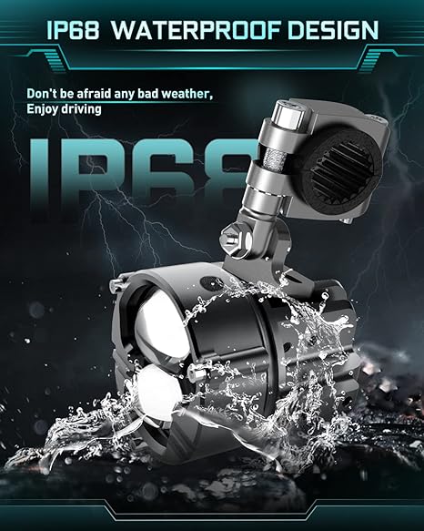 100W Motorcycle Fog Light 5 Modes-2 Pack-D09