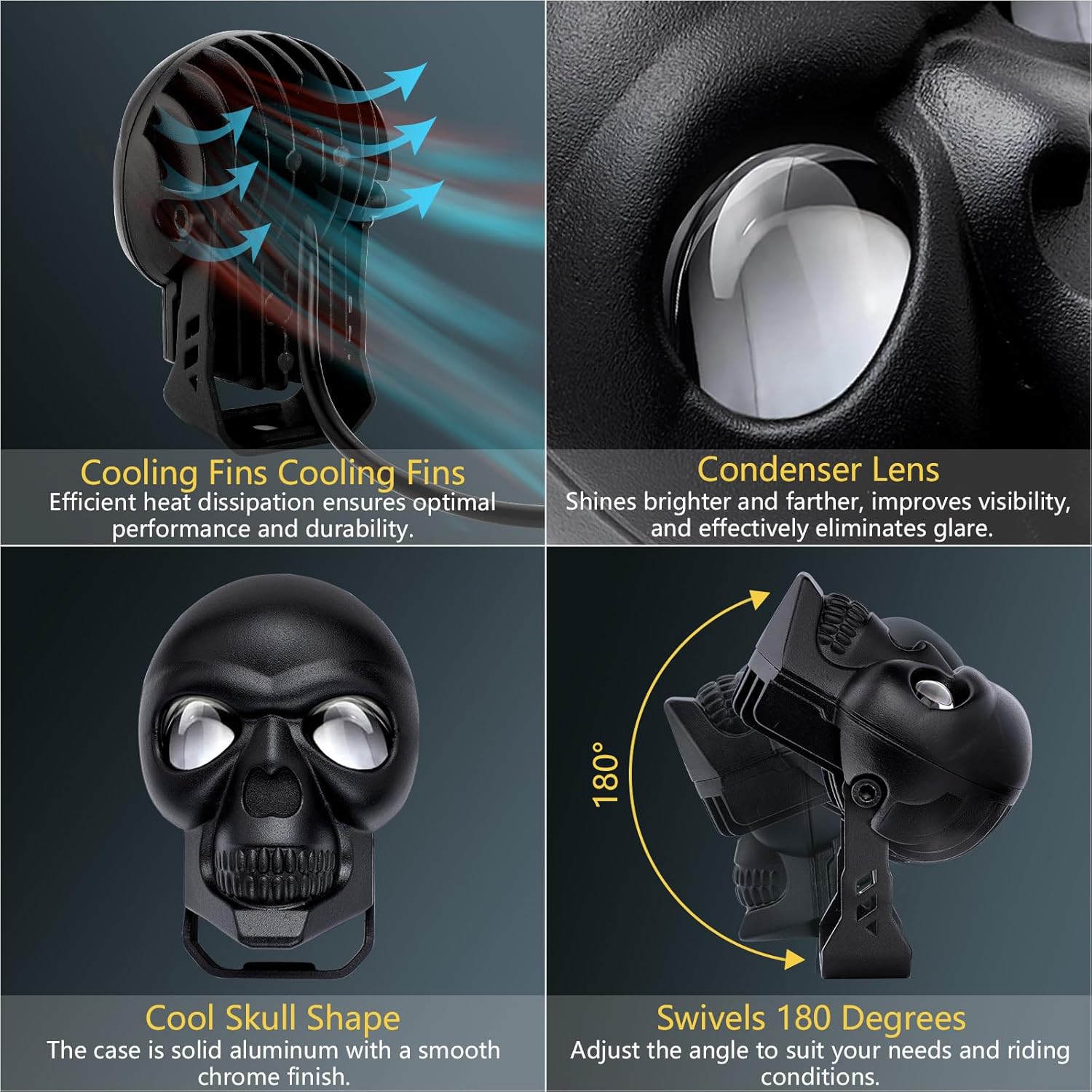 Motorcycle Skull LED Fog Light-D10