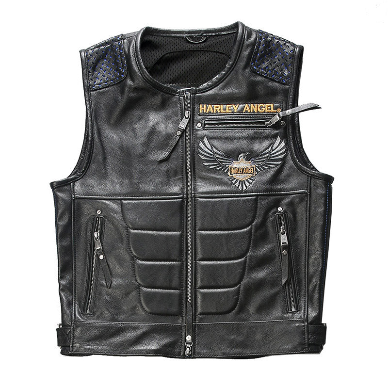 Abs Blocking Harley Summer Rock Leather Vest - A30
