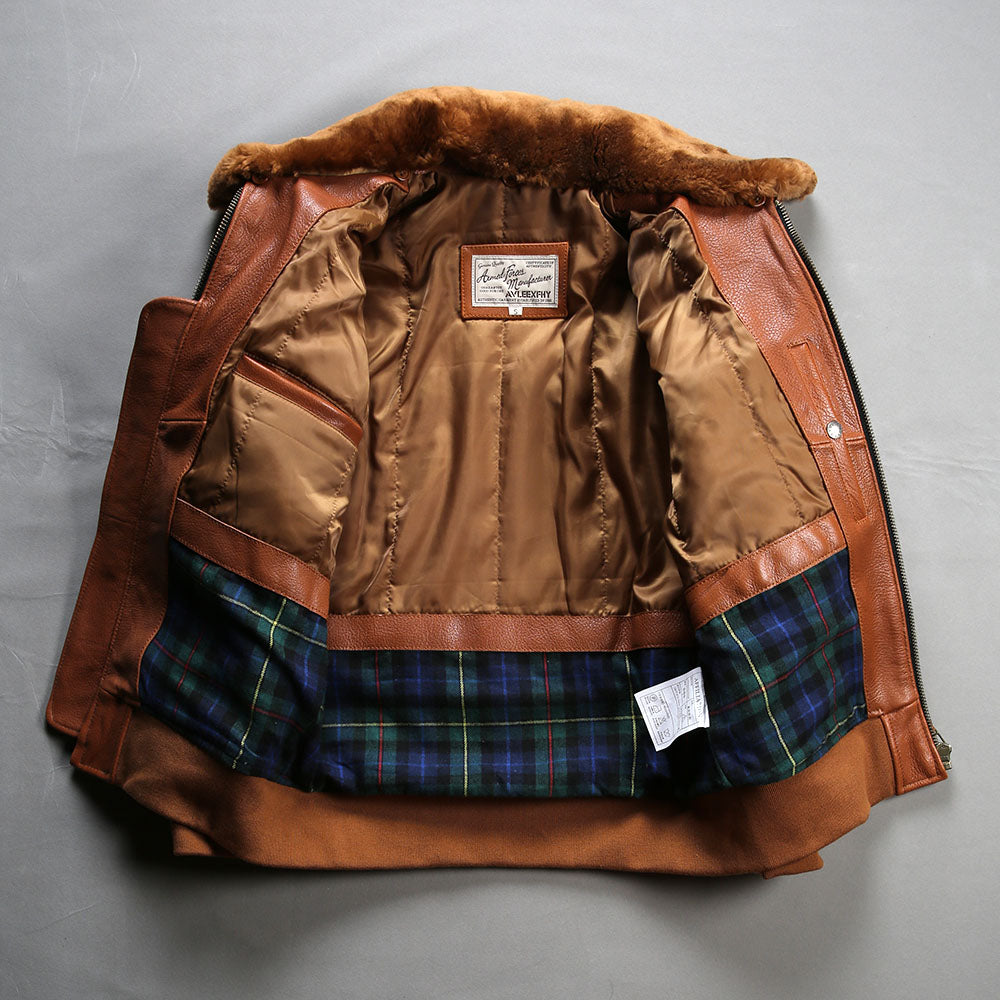 Men's sea and air pilot leather jacket-A03