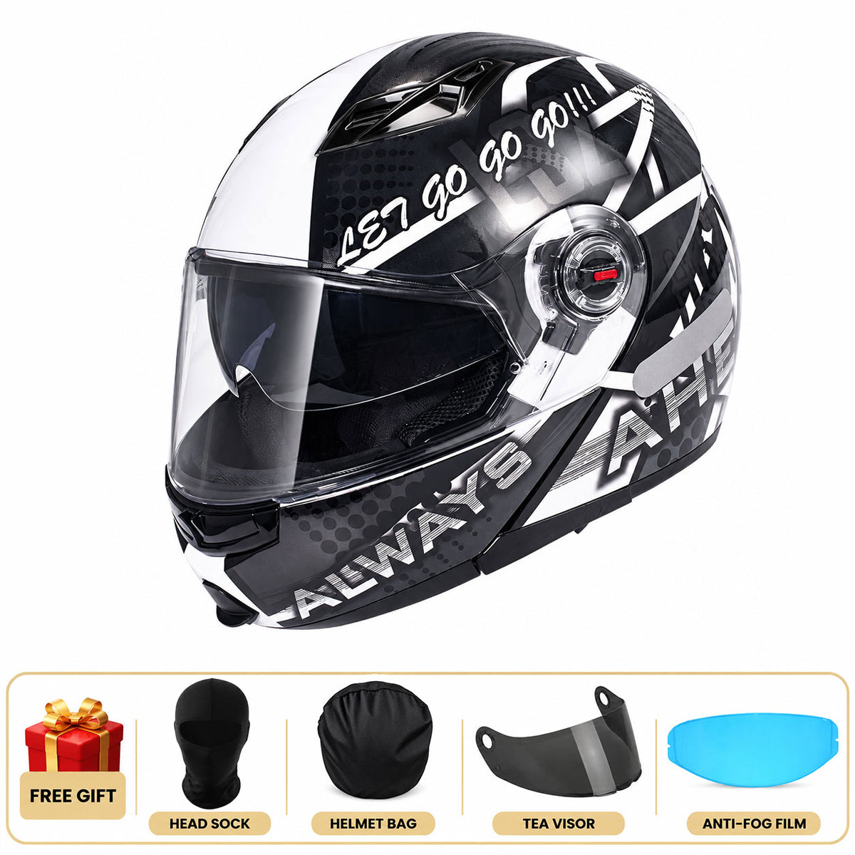 Modular Motorcycle Helmet with Dual Visors for Touring-I311