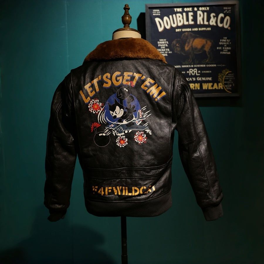 American-style Felix G1 Flight Jacket, made of genuine leather.-A50