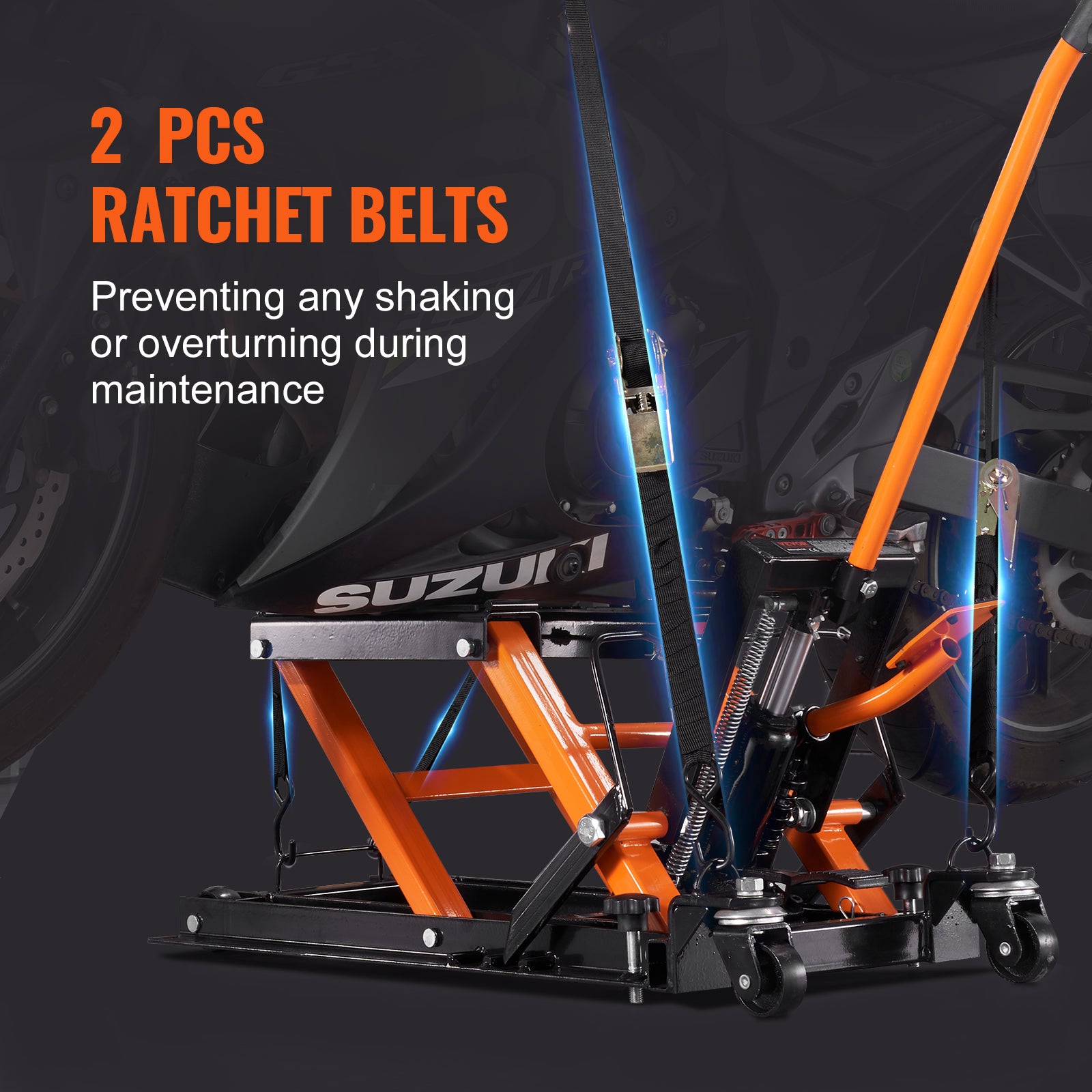 Steel hydraulic motorcycle jack stand