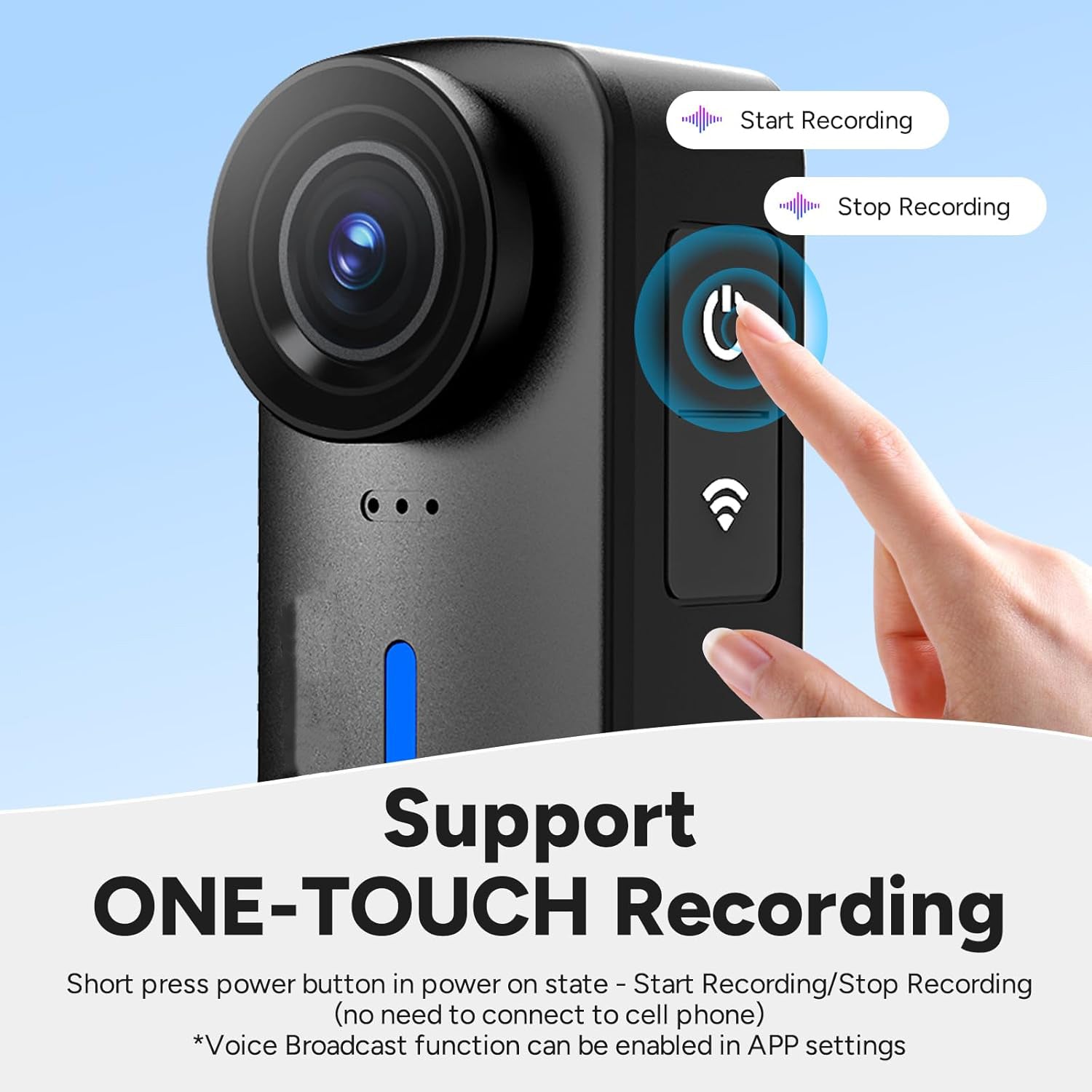 4K POV Pocket Action Camera 170° FOV Video 6-Axis Stabilization Mini Body Camera