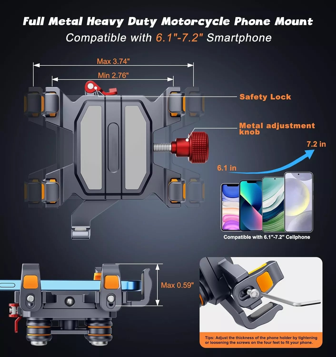 2025 Aluminum Alloy Shockproof Phone Holder-M32