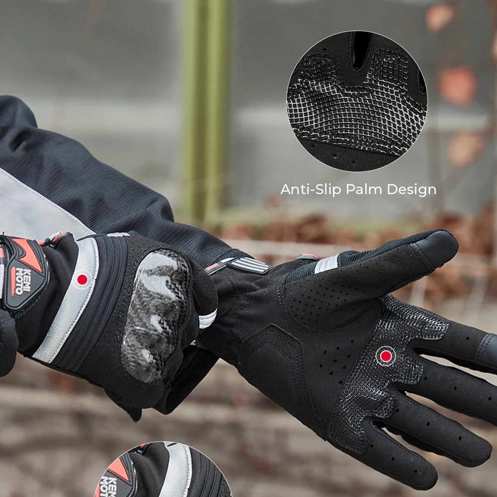 Breathable Carbon Fiber Leather Touchscreen Motocross Gloves - G07