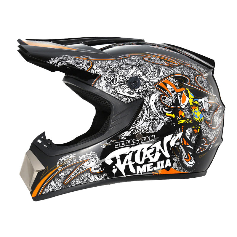 Full-face graffiti-style motocross helmet-I84