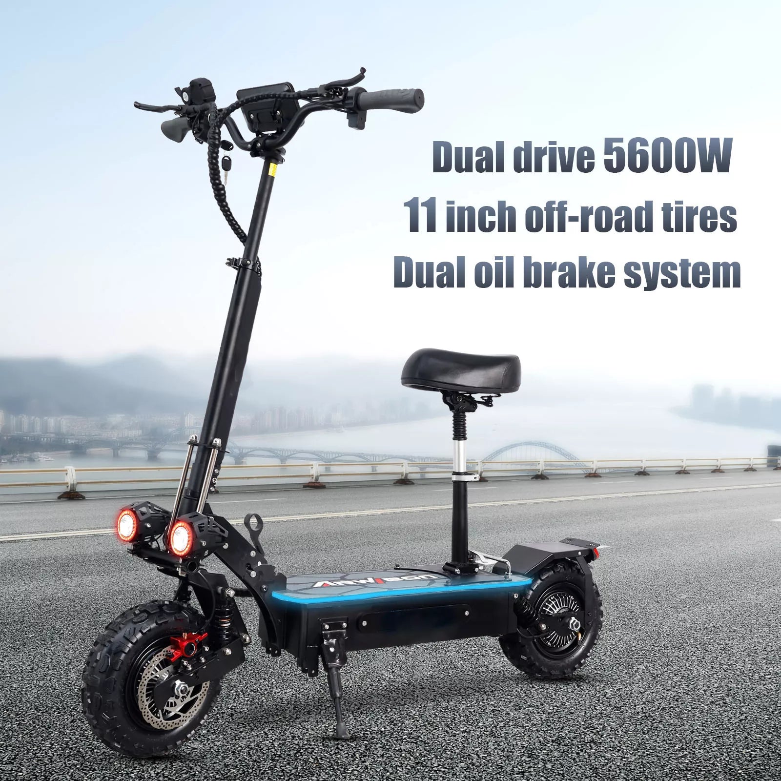 600W Dual Motor Off-Road Electric Scooter 27-Q06