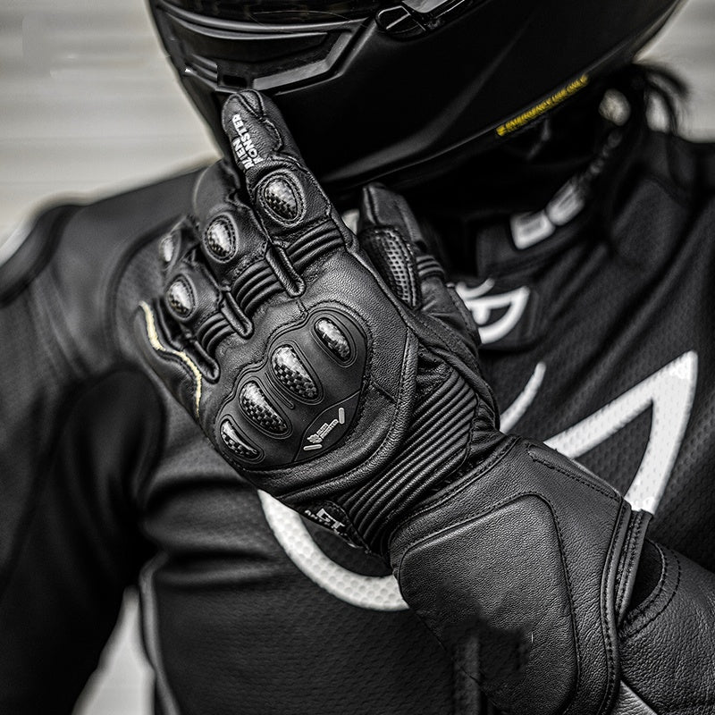 Carbon Fiber Shell Windproof Motorcycle Riding Gloves-GT01