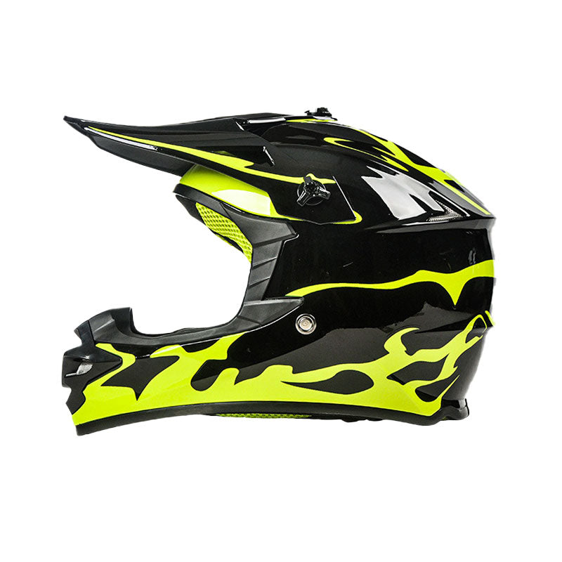 Blue Flame Off-Road Motorcycle Helmet — DOT Certified-I86