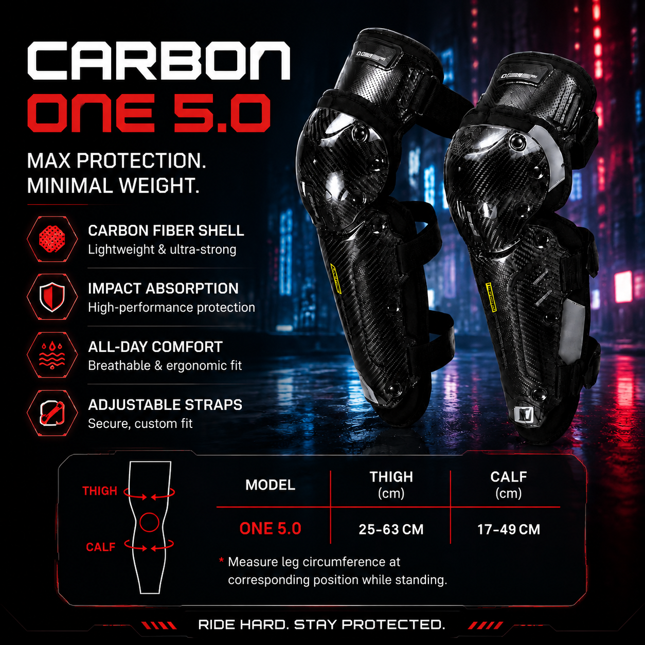 Carbon Fiber Motorcycle Knee Guards-Y47