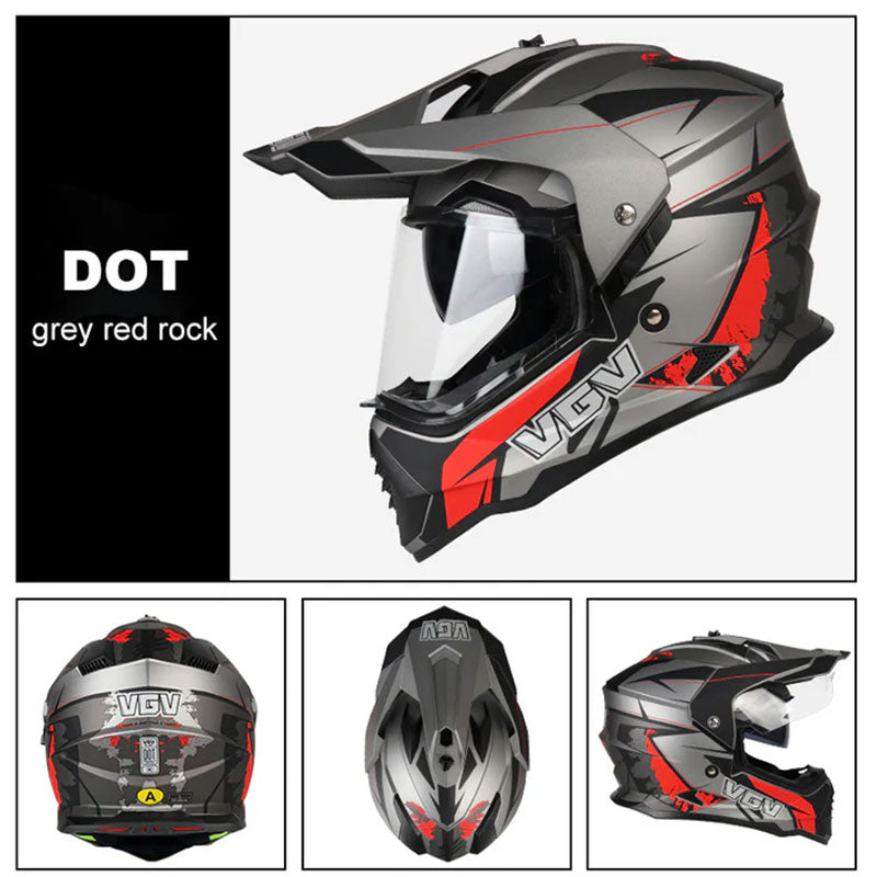 Full Face Motocross Helmet with Wind Visor and Sunshield - I04