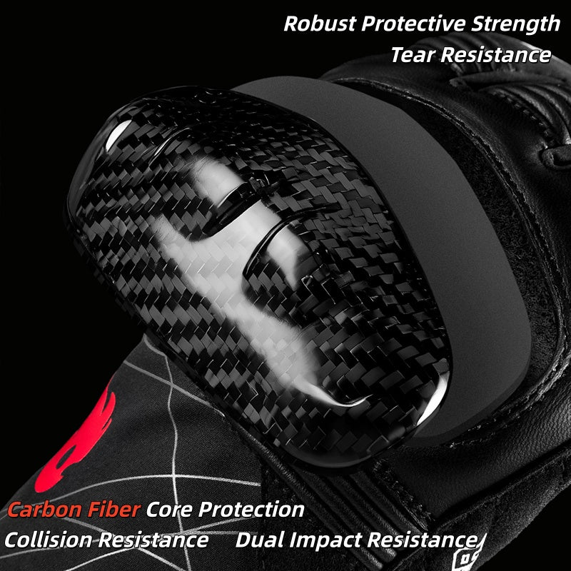 Winter waterproof carbon fiber leather riding gloves - G24