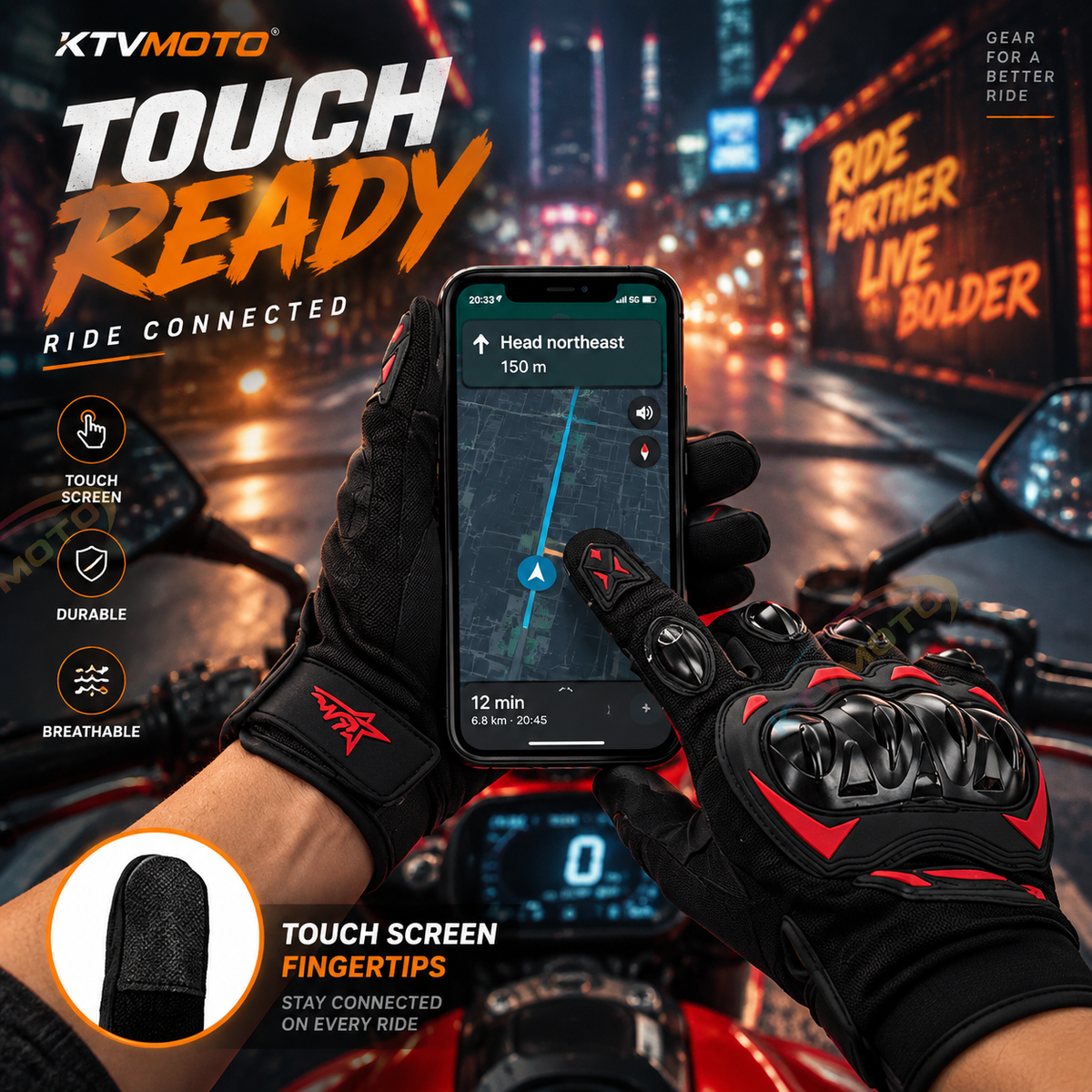 KTVMOTO Tactical Training Motorcycle Gloves-G03