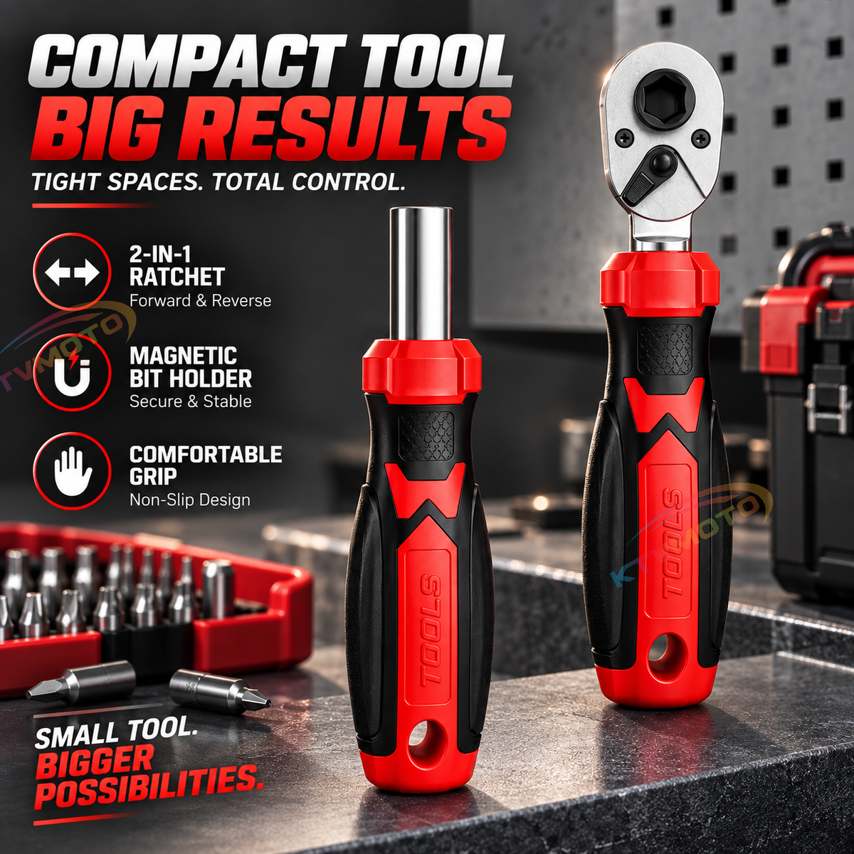 KTVMOTO Motorcycle Tool Kit with Ratchet Wrench and Screwdriver Set-MT04