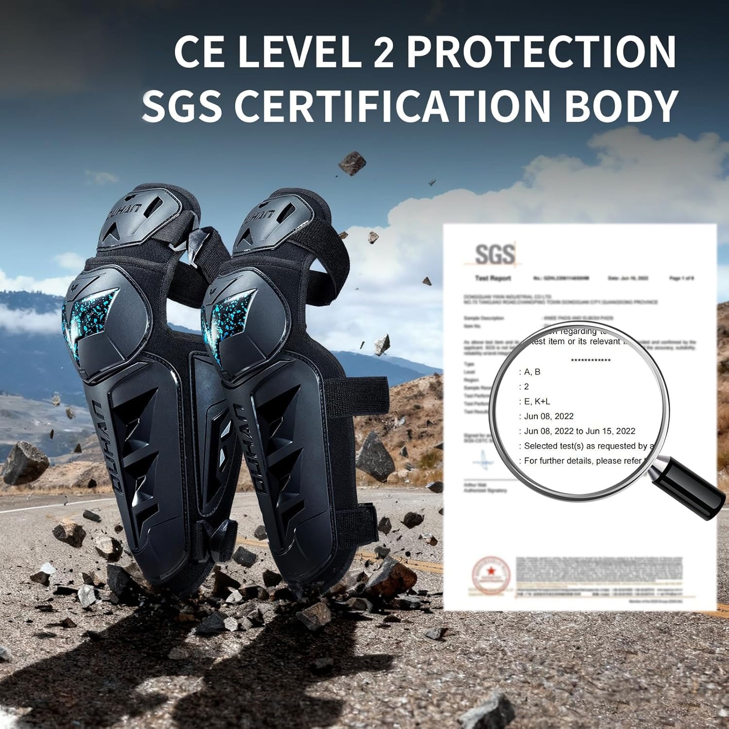 CE2 Motorcycle elbow and knee pads, adjustable protective gear - Y25