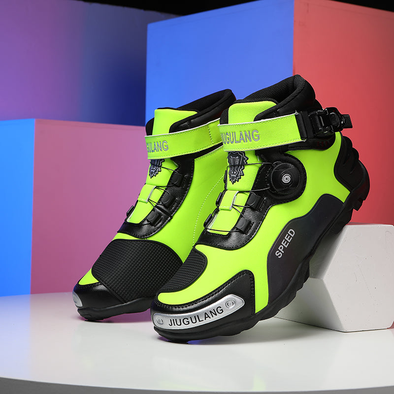 CE Certified Retro Genuine Leather Off-Road Motorcycle Boots - K15