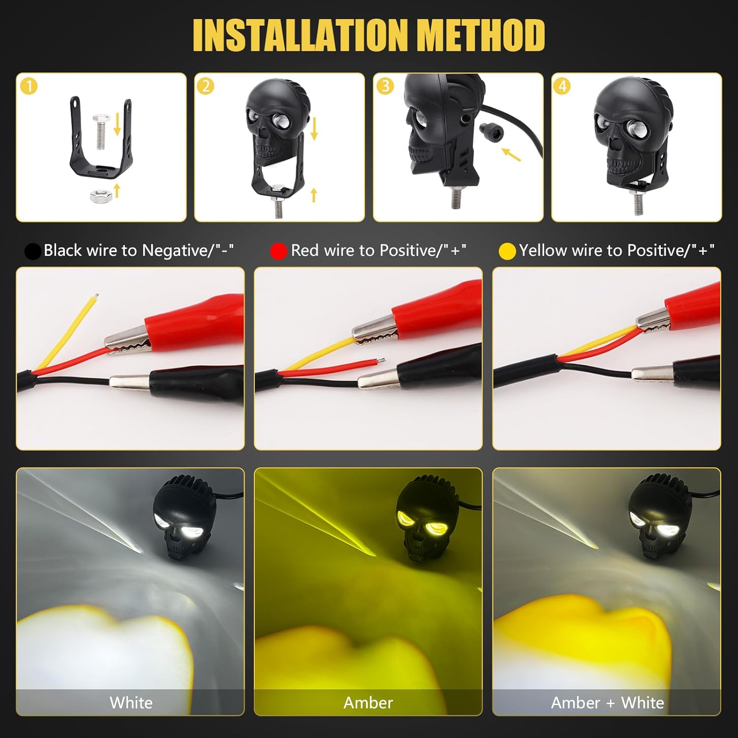 Motorcycle Skull LED Fog Light-D10