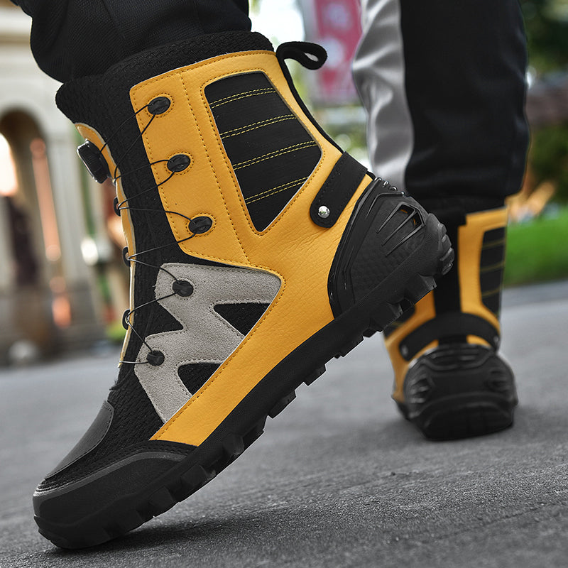 Rotating buckle anti-skid motorcycle riding shoes-K06