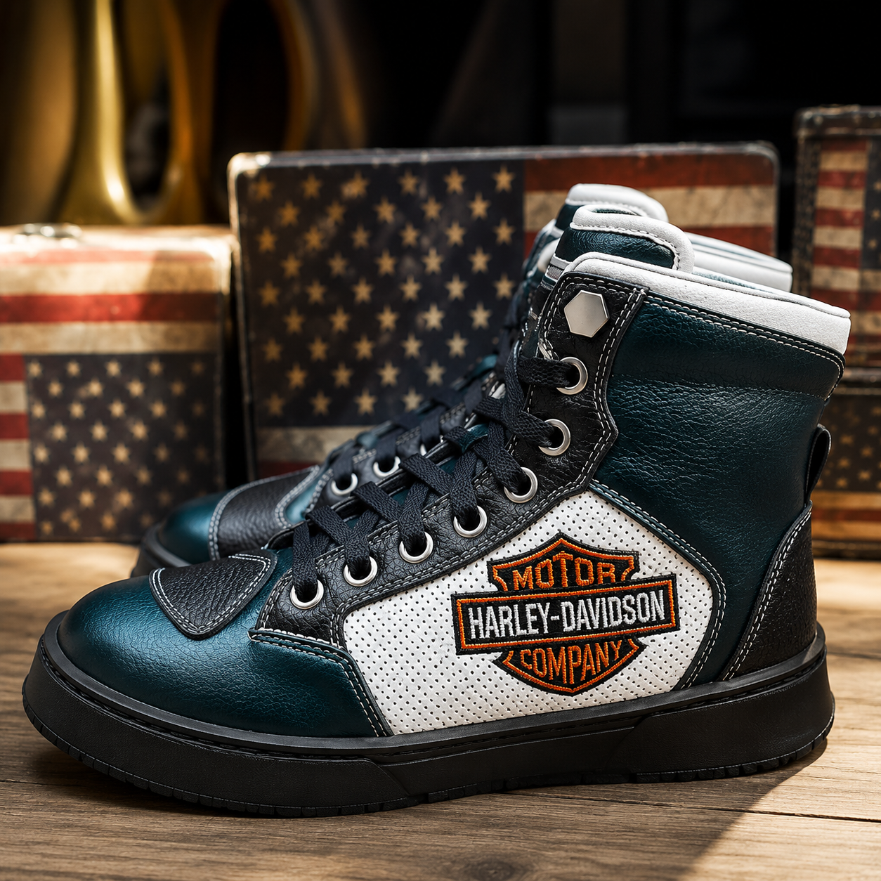 Custom DIY Leather (Cowhide) Motorcycle Riding Boots-K169