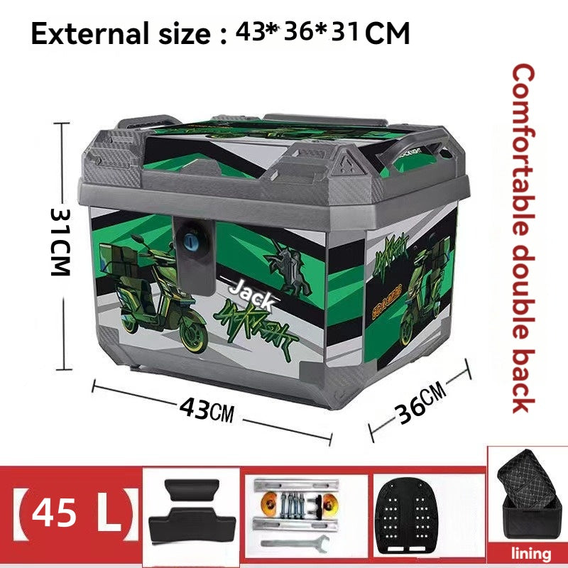 45L/60L Universal Motorcycle Trunk Travel Tail Box Non-Aluminum Alloy-L03