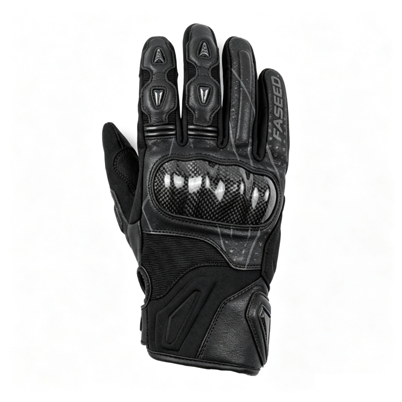 Carbon fiber sheepskin motorcycle riding touchscreen gloves-G99
