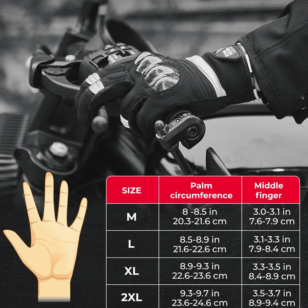 Breathable Carbon Fiber Leather Touchscreen Motocross Gloves - G07