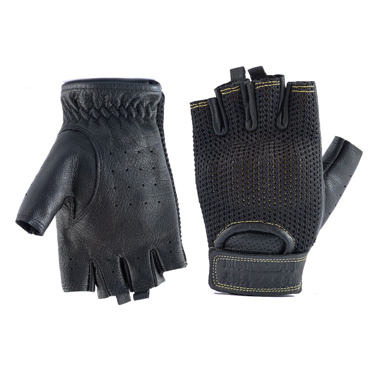 Summer Genuine Leather Breathable Shock-Proof Retro Motorcycle Gloves - G32