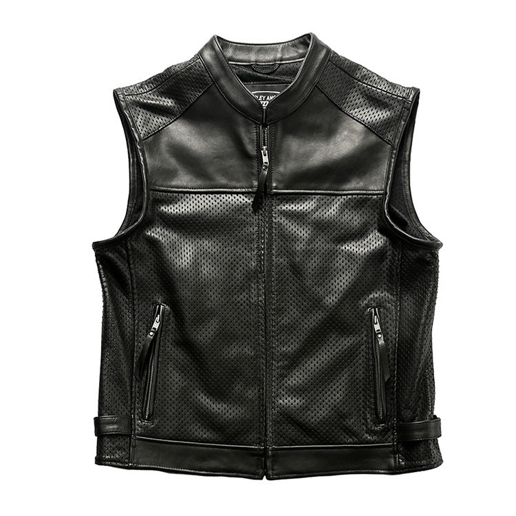 Harley Breathable Summer Mesh Leather Vest-A38