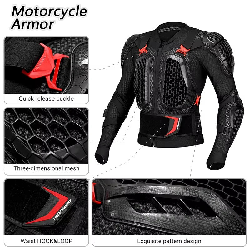 CE Certified Plus Size Professional-Grade Full Chest and Back Armor - F1