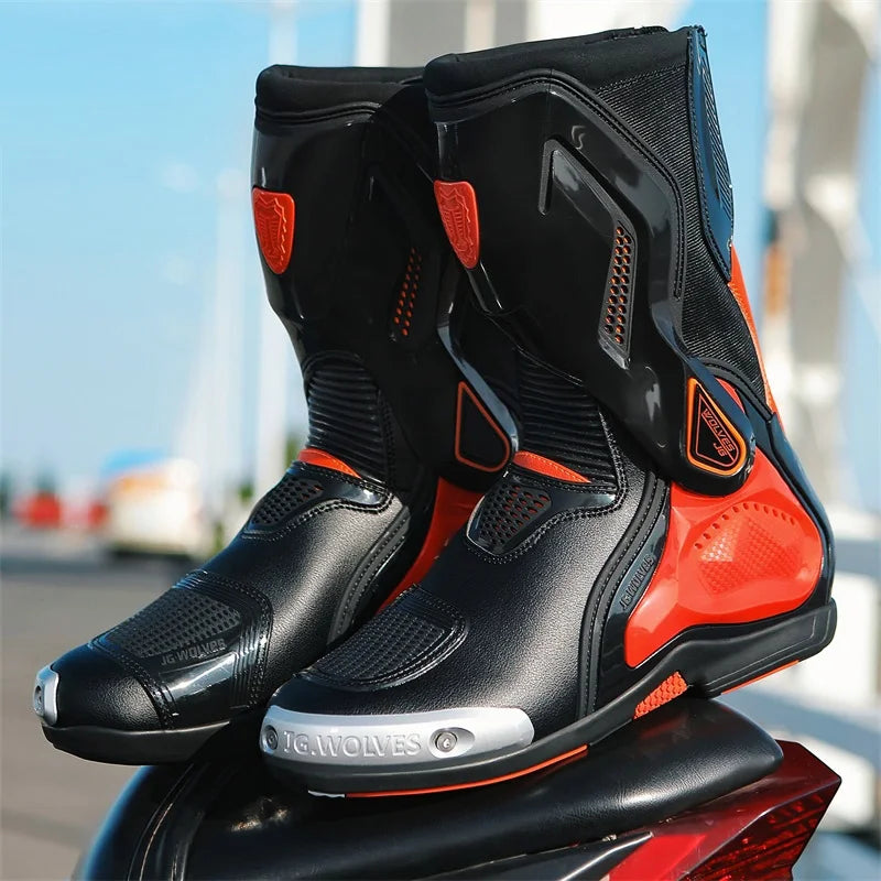Anti-collision road breathable motorcycle riding boots-K08