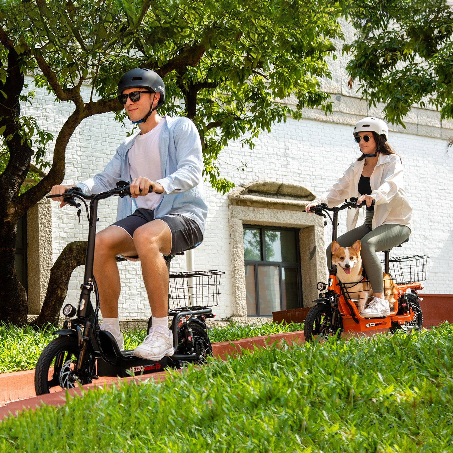 48V 15Ah Electric Scooter with Seat and Basket - T3